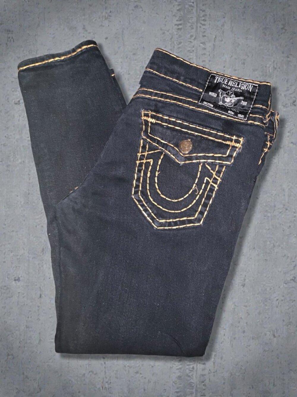True Religion Men's Jeans with Contrast Stitching 38